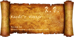 Kazár Viktor névjegykártya