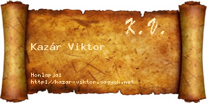 Kazár Viktor névjegykártya